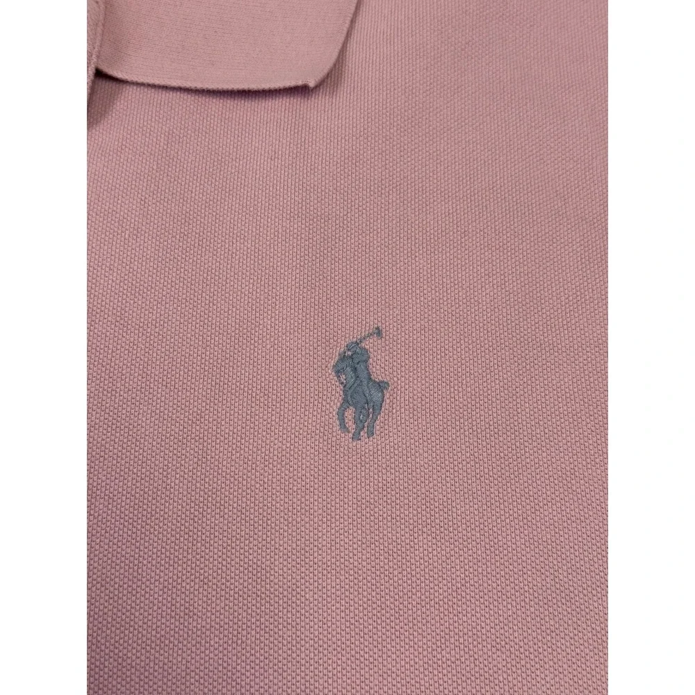 Polo Ralph Lauren Mens 3XB Pink Short Sleeve Pique Polo Shirt Gray Pony Logo